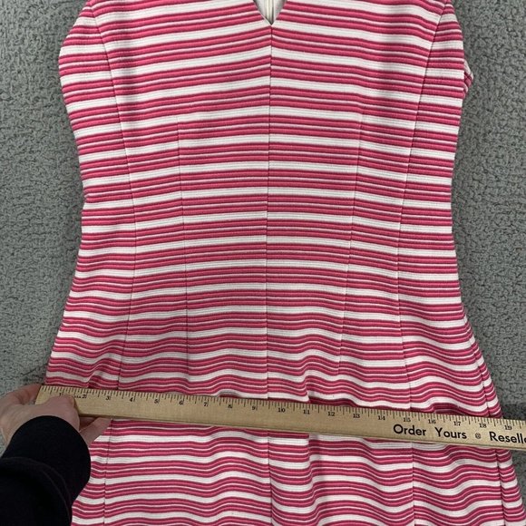 Lilly Pulitzer Dress Women's Small Pink White Brielle Striped Polyester Cotton - Picture 9 of 16